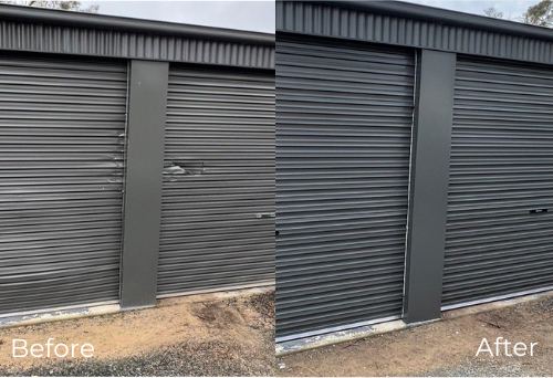 before and after of garage repair
