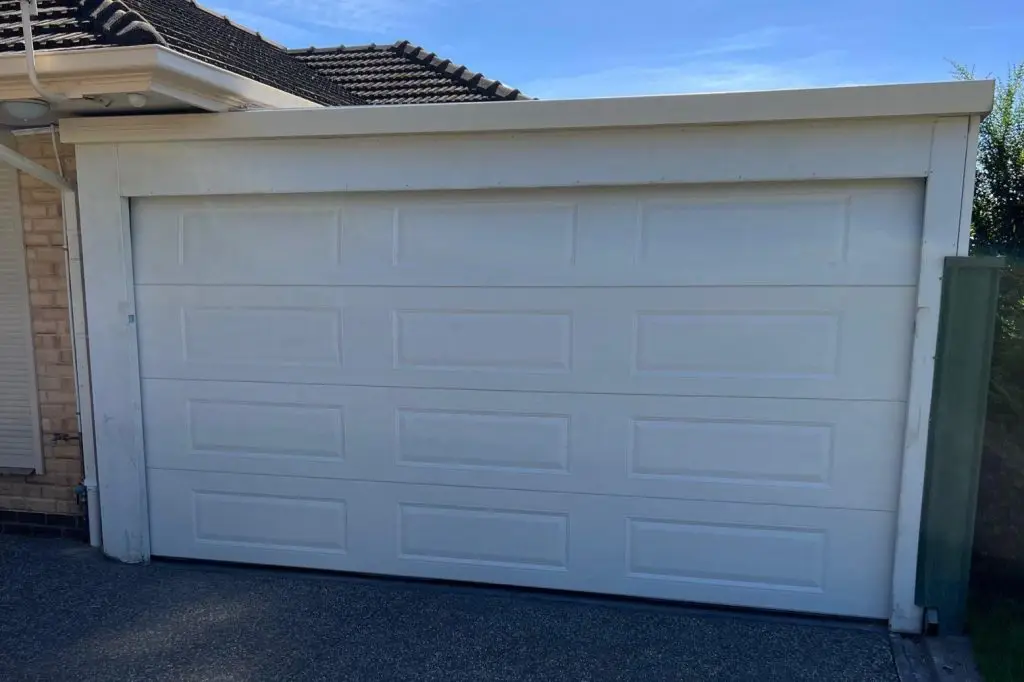 white garage door